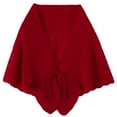 thumbnail image 1 of WonderWiz Women's Triangle Knotted Shawl Wraps Casual Knitted Sweater Scarf Retro Cardigan Cape Travel Stoles Shoulder Tops Wine, 1 of 2