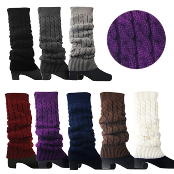 WonderWiz Womens Fuzzy Leg Warmers Knit Ankle Socks Winter Warm Ruffle Leg Sleeves Warmer College Concert Thick Boot Socks A One Size