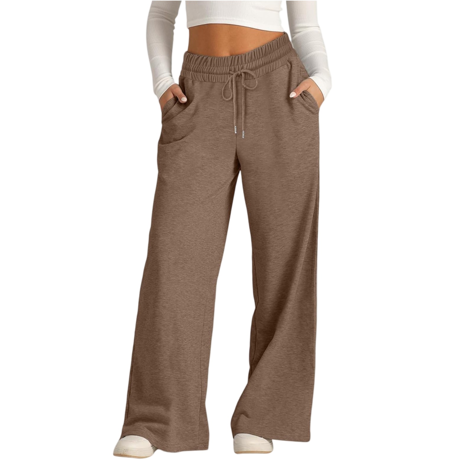 WonderWiz Womens Wide Leg Sweatpants Baggy Flare Straight Leg Open Leg ...