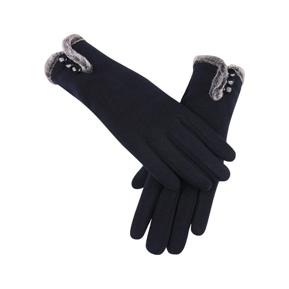 WonderWiz Womens Winter Gloves Touch Screen Warm Fleece Lined Thick Thermal Windproof Ladies Snow Gloves for Cold Weather Black One Size