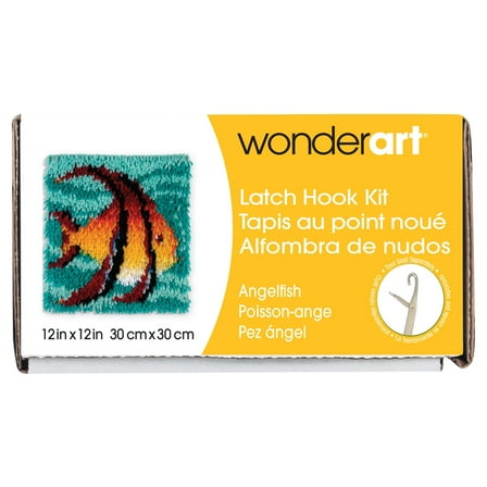 Wonderart Latch Hook Kit 12"X12"-Angel Fish