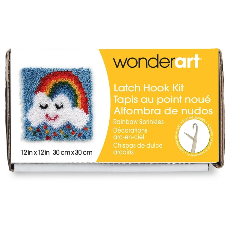 Wonderart Rainbow Sprinkles Latch Hook Kit 12 x 12