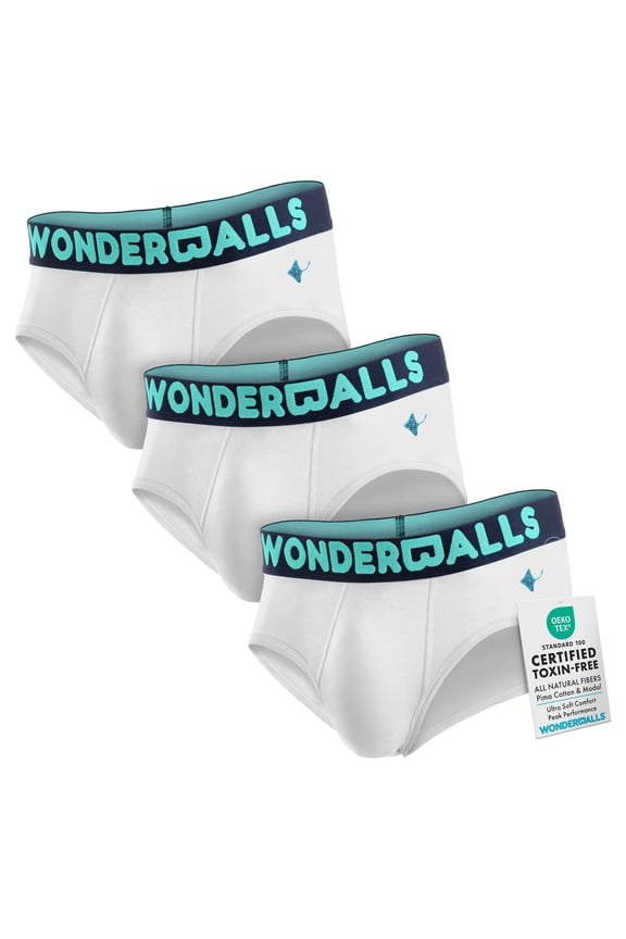 Men's Underwear Classic Briefs - White Medium, Pack of 3 - Ultra-Soft Breathable Peruvian Pima Cotton & Modal Blend - Mens Underwear Briefs Comfort Fit