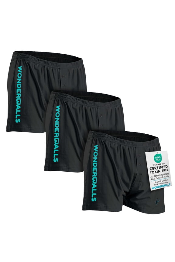 Sport Boxer Underwear for Men - Black, Medium, (Pack of 3) - Ultra-Soft & Breathable Pima Cotton & Modal Blend - Athletic Underwear Boxer Shorts for Men