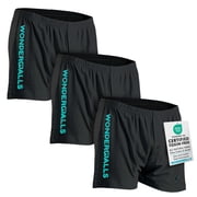 Wonderballs Sport Boxer Underwear for Men - Black, XX-Large, Pack of 3 - Ultra-Soft & Breathable Pima Cotton & Modal Blend - Athletic Underwear Boxer Shorts for Men