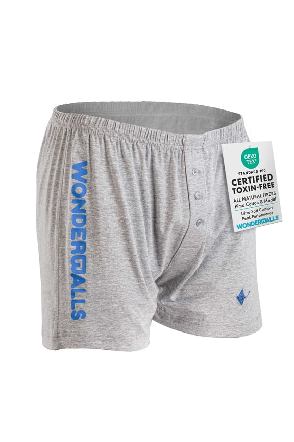 Sport Boxer Underwear for Men - Gray, XX-Large, (Pack of 1) - Ultra-Soft & Breathable Pima Cotton & Modal Blend - Athletic Underwear Boxer Shorts for Men