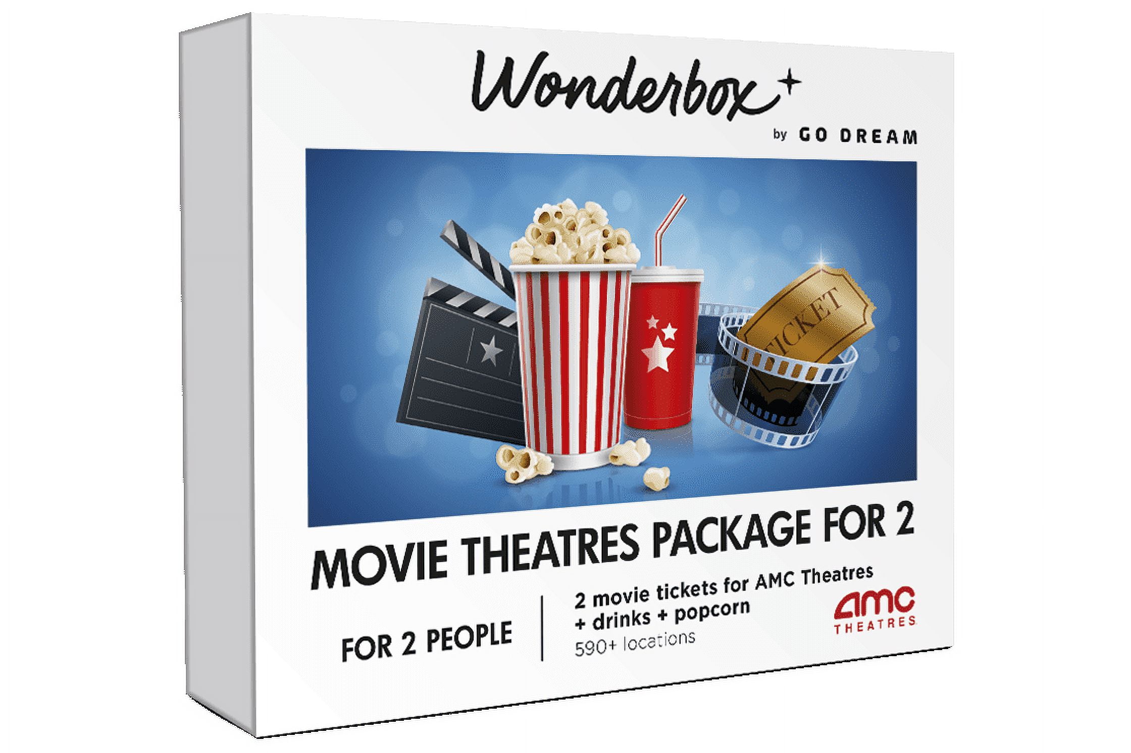Wonderbox AMC Movie Tickets for 2 with Drinks & Popcorn, Valid at