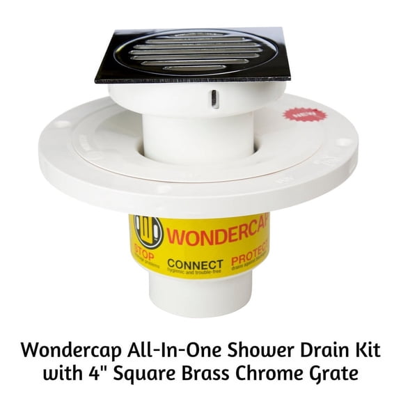 Wondercap 2 in. Dia. Chrome ABS Tile Shower Drain Outlet