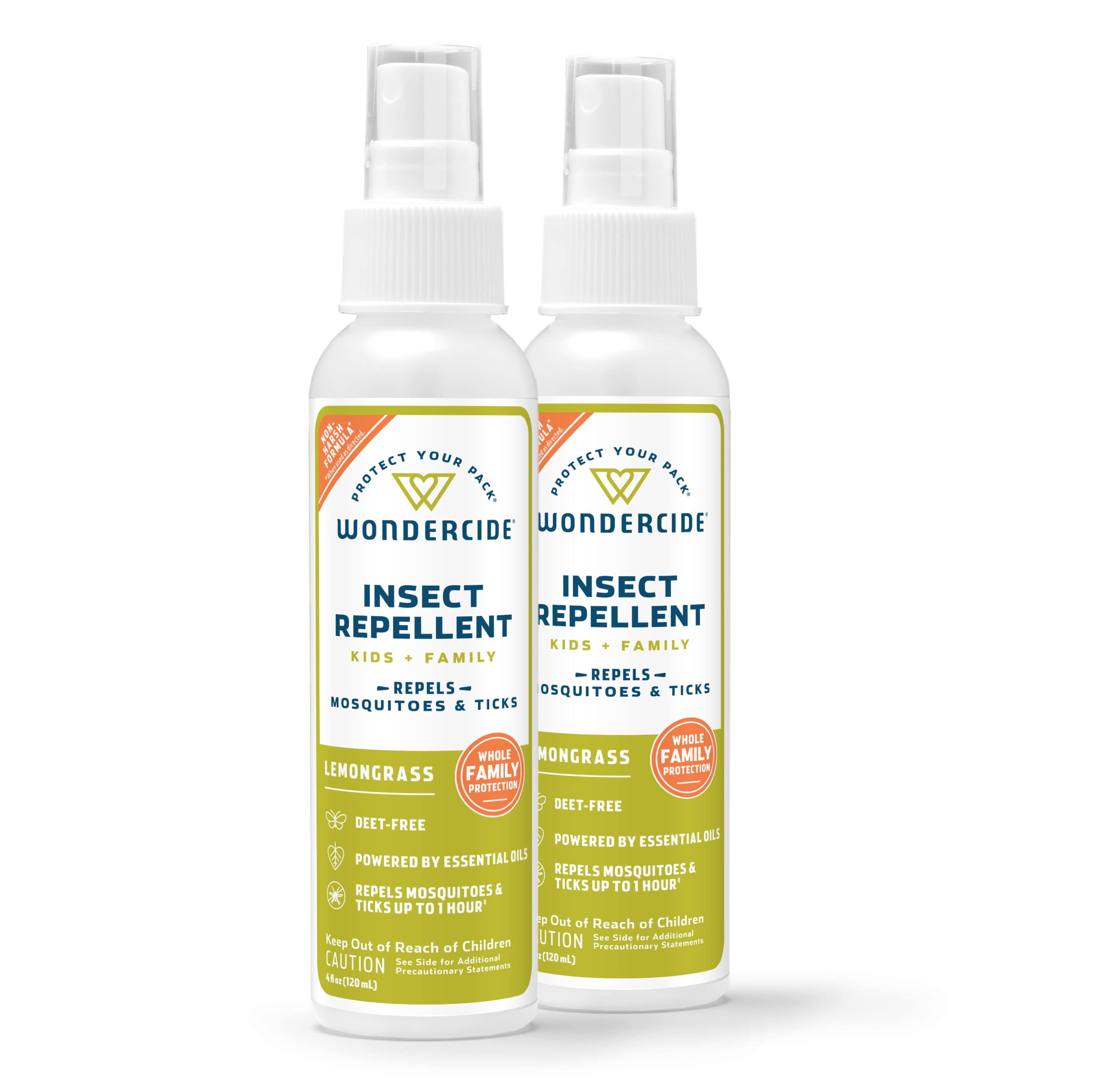 Wondercide DEET Free Mosquito and Insect Repellent Spray, 4 oz, 2 Pack