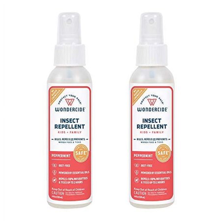 Wondercide - Mosquito, Tick, Fly, and Insect Repellent with Natural Essential Oils - DEET-Free Plant-Based Bug Spray and Killer - Safe for Kids, Babies, and Family - Peppermint 2-Pack of 4 oz Bot