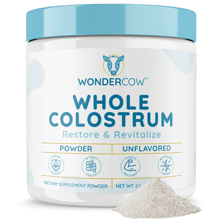 Wondercow Bovine Colostrum Supplement Powder for Gut Health & Immune Support, Unflavored 30 Servings