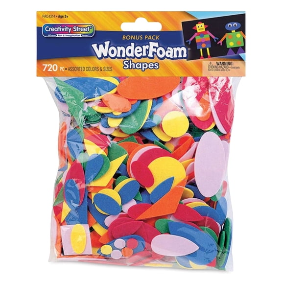 Creativity Street WonderFoam Shapes, Assorted Sizes, 720 Pieces