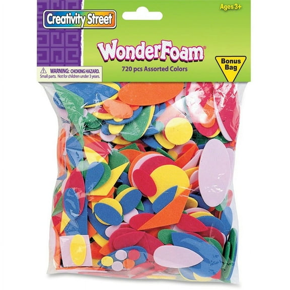 Wonderfoam Assorted Shape Decorating Foam, Assorted Size, Assorted Color, Set of 720