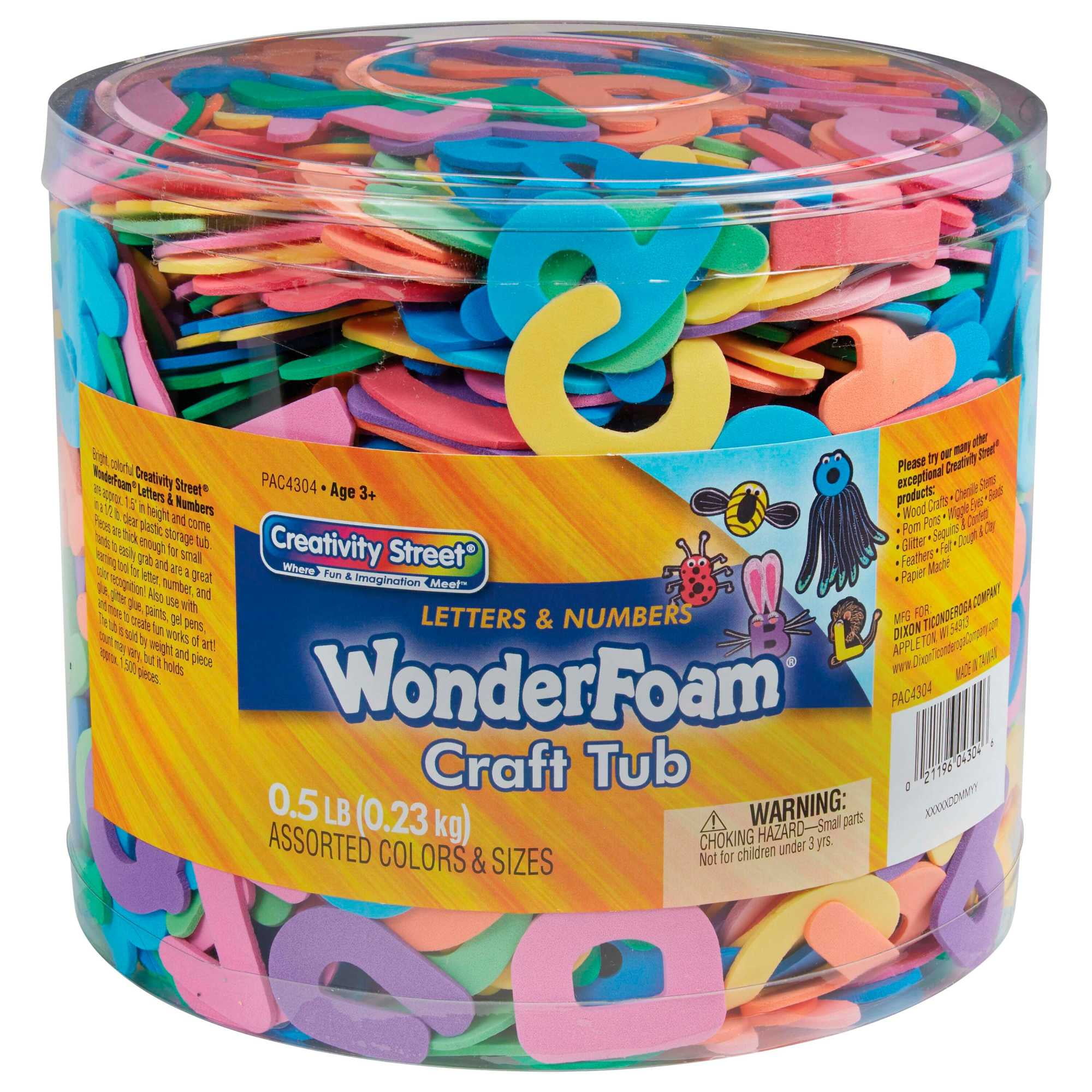 Wonderfoam Letters and Numbers Set, 11/2 in, Assorted Color, 1/2 lb