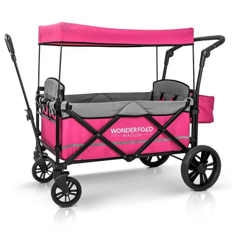 【WONDER WONDER】Balloon Nylon 2Way Pocket L Wide Cargo Pt Wonderfold Pull & Push Twin Double Stroller Wagon with