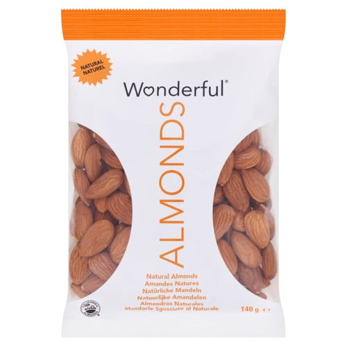 Wonderful Almonds Natural 140g, British Import (Pack of 3)