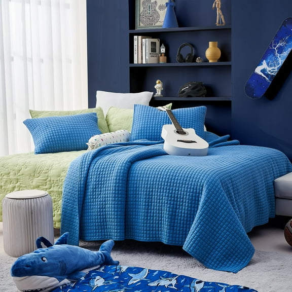 Wonderful Bedding Cotton-Soft Waffle Weave Teen Quilt Set