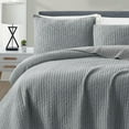 thumbnail image 1 of Wonderful Bedding Detailed Channel Stitch All-Season Reversible 3-Piece Quilt Set, 1 of 5