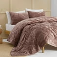 thumbnail image 1 of Wonderful Bedding Diamond Quilting Luxury Crushed Velvet 3-Pieces Quilt Set, 1 of 5