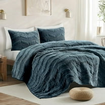 Wonderful Bedding Diamond Quilting Luxury Crushed Velvet 3-Pieces Quilt Set