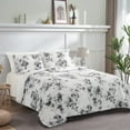 thumbnail image 1 of Wonderful Bedding Elegant Floral Printed 3-Piece Quilt Set, 1 of 5