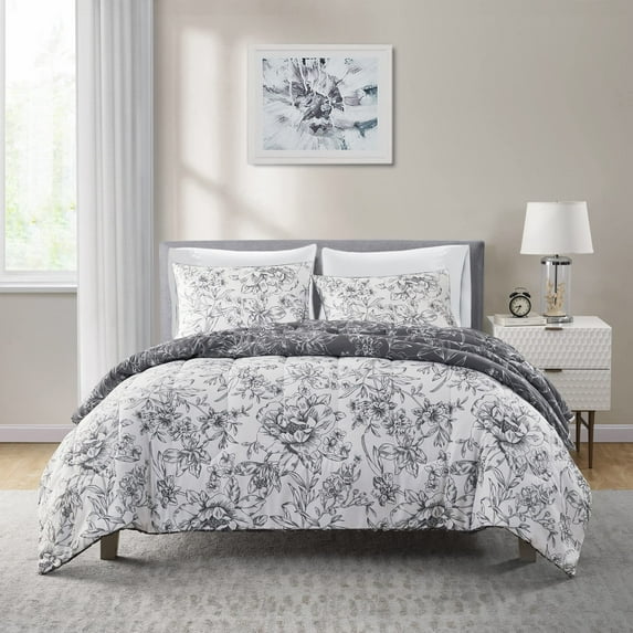 Wonderful Bedding Reversible Floral 7-Piece Comforter Set