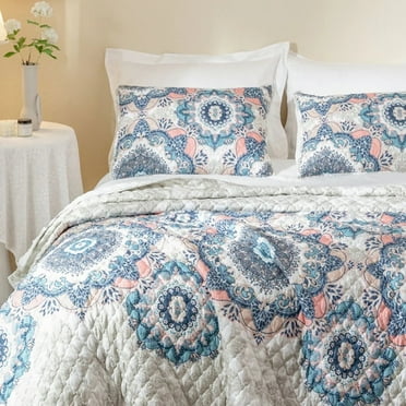 Wonderful Bedding Vintage Printed Quilt 3 Piece Quilt Set