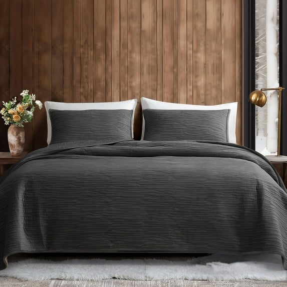 Wonderful Bedding Wood-Grain Velvet 3-Piece Quilt Set