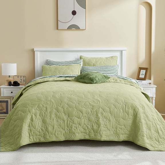 Wonderful Cotton Quilt Set 3 Piece Reversible Royal blue - Queen