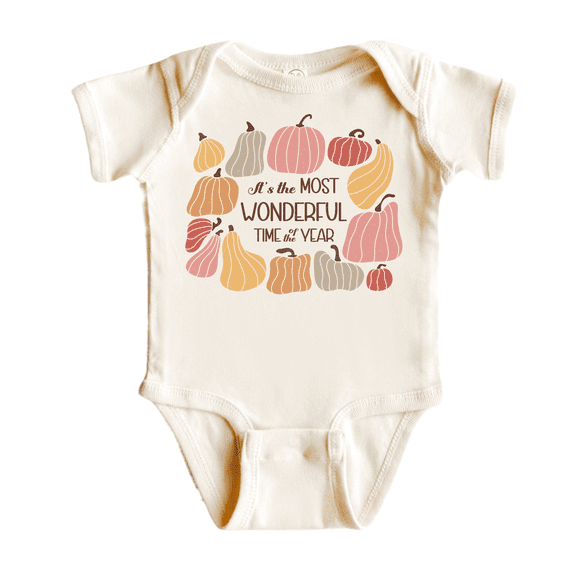 Wonderful Fall Pumpkin Newborn Baby Bodysuit