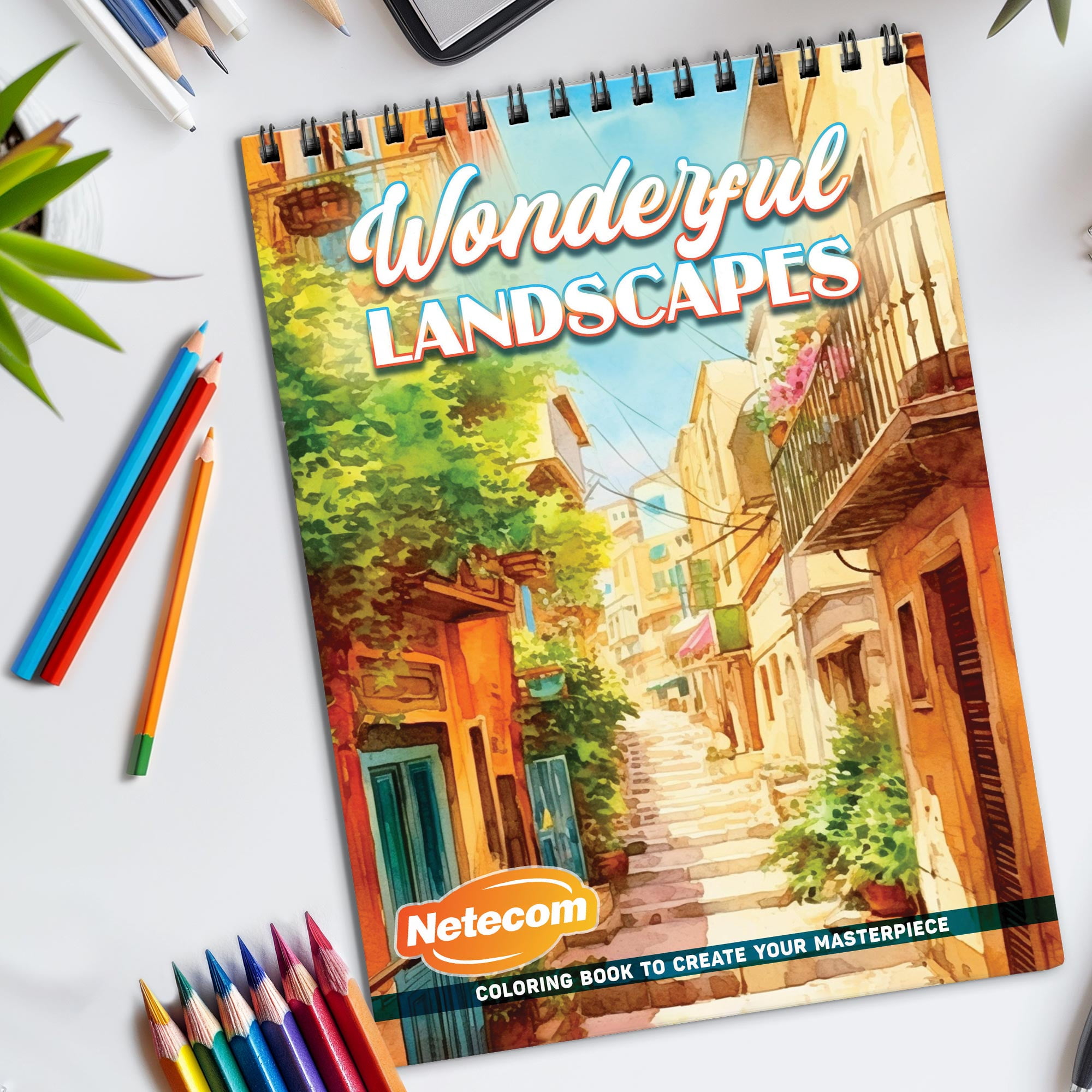 TPLHOUSE Christmas Village Coloring Book Spiral Bound for Adult ...