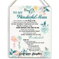 Wonderful Mom Wood Sign Birthday Gifts for Mom from Daughter Gift Ideas for Mom Mothers Day Gifts for Mom Thank You Christmas Gifts for Women Her Mom Mother Wall Decor 8x10 Inch