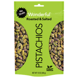 Wonderful Roasted & Salted Pistachios - Cholesterol-free - Pistachio - 1.25 oz - 12 / Box Wonderful Roasted & Salted Pistachios - Cholesterol-free - Pistachio - 1.25 oz - 12 / Box