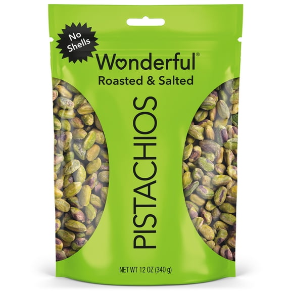 Wonderful Pistachios No Shells Roasted & Salted Nuts, 12 Ounce Bag