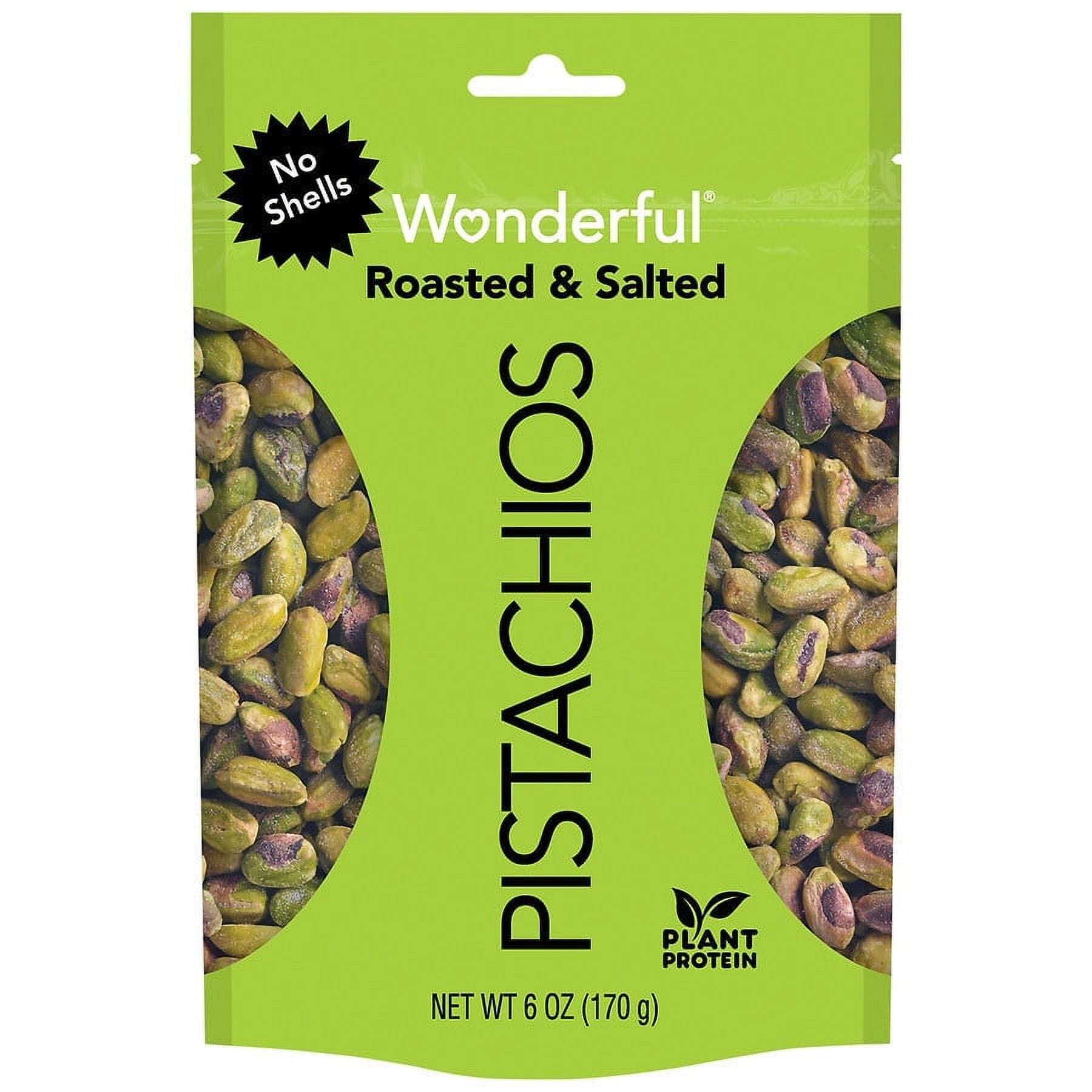 Wonderful No Shell Pistachios Roasted & Salted 6.0 oz Pack of 2