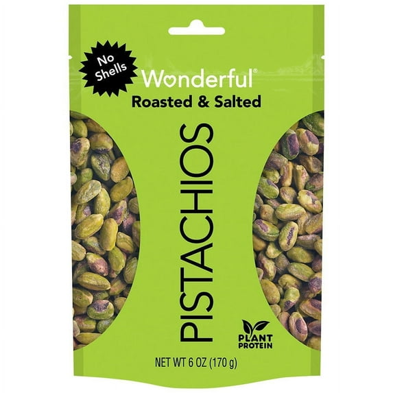 Wonderful No Shell Pistachios Roasted & Salted 6.0 oz Pack of 2