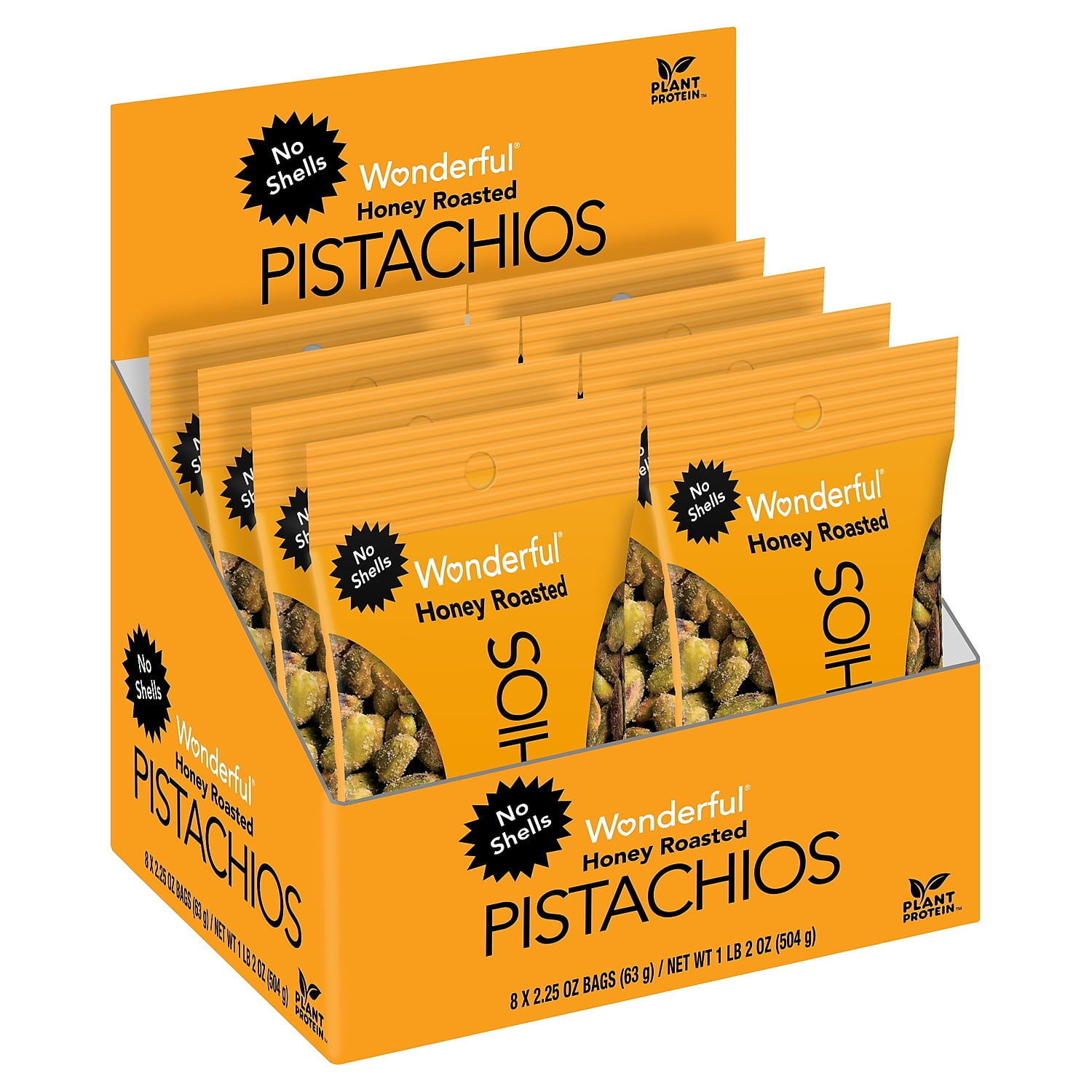 Wonderful No Shells Honey Roasted Pistachios 8/Box (HR0146A25M1)