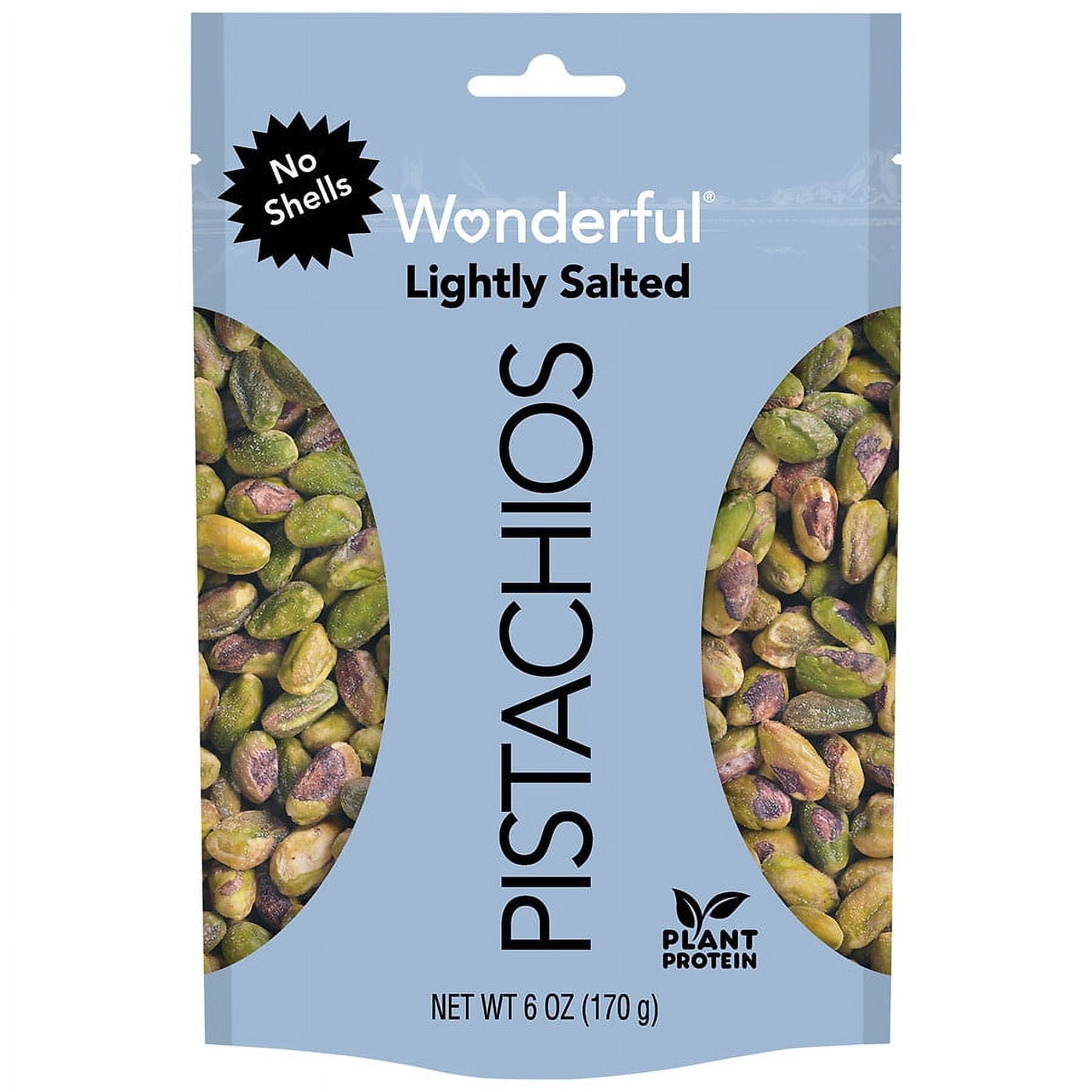Wonderful No Shells Pistachios Roasted & Lightly Salted 6.0 oz Pack of 2