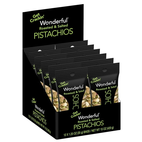 Wonderful Pistachios Roasted & Salted Pistachios 12 - 1.25 oz Bags