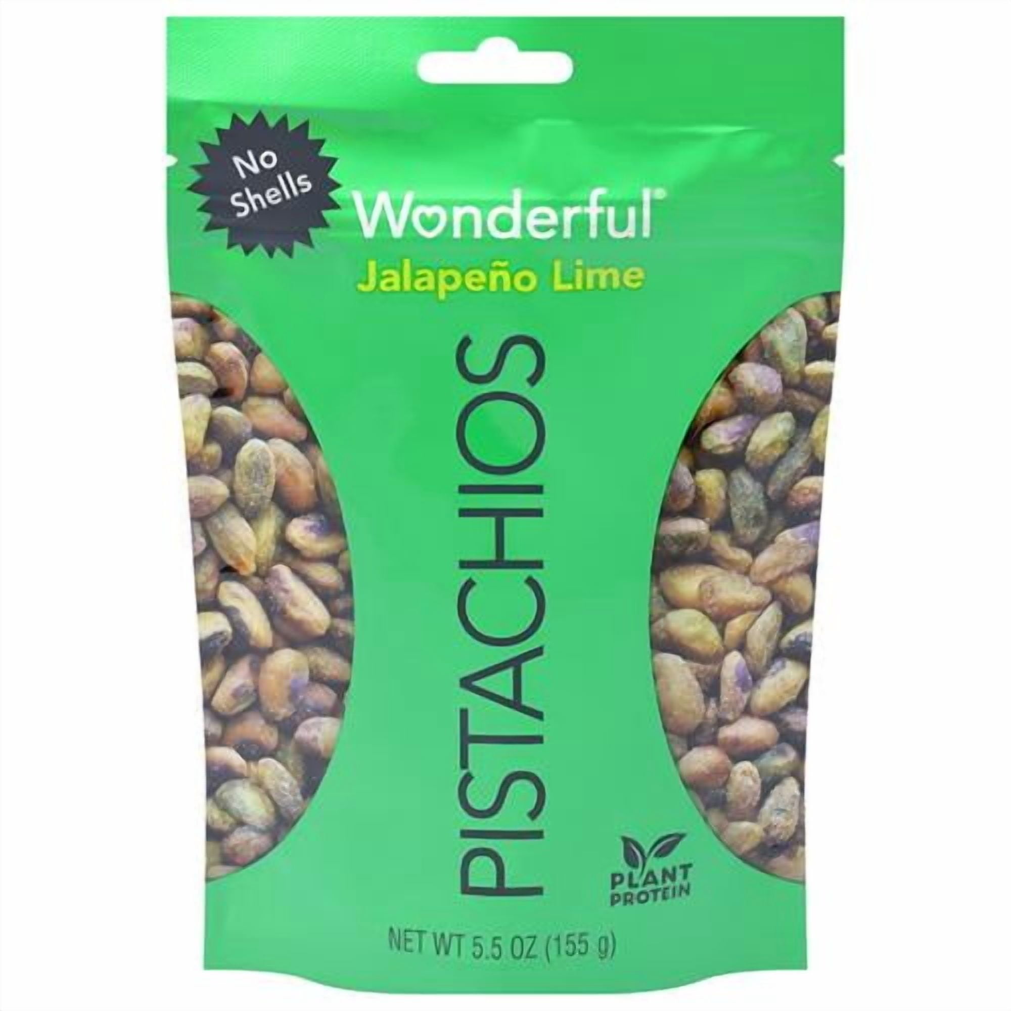 Wonderful Pistachio Jalapeno Lime No Shells Pistachios, 5.5 Oz - Pack of 2