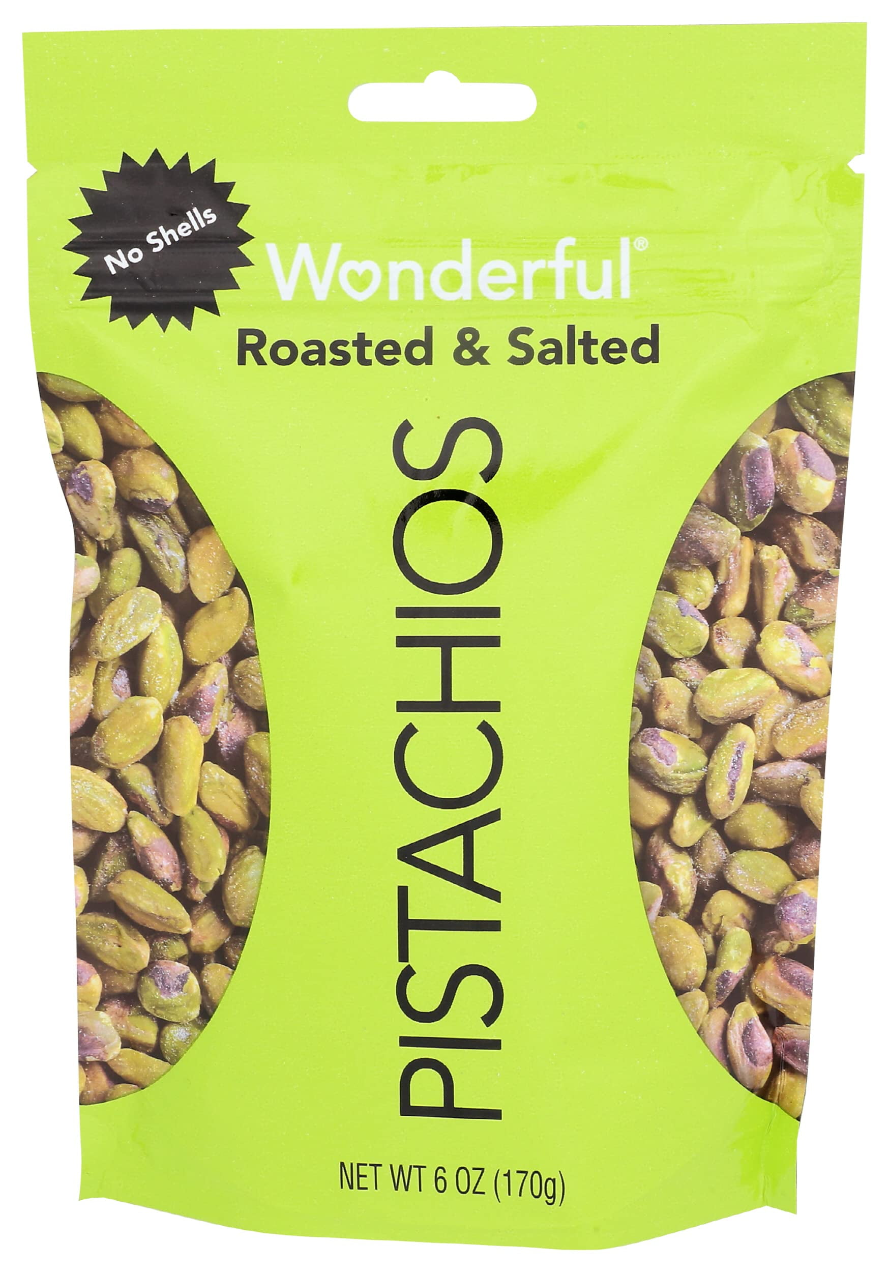 Wonderful Pistachio Roasted & TI12 Salted Shelled Pistachios, 6 OZ ...
