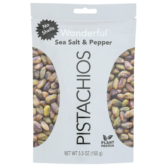 Wonderful Pistachio Sea Salt & Pepper No Shells Pistachios (Pack of 20)