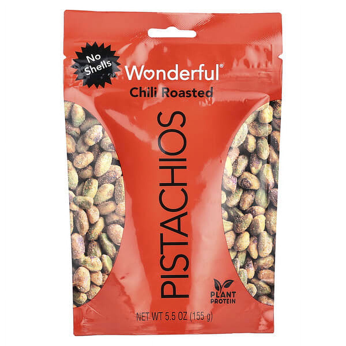 Wonderful Pistachios, Chili Roasted, No Shells, 5.5 oz Pack of 2