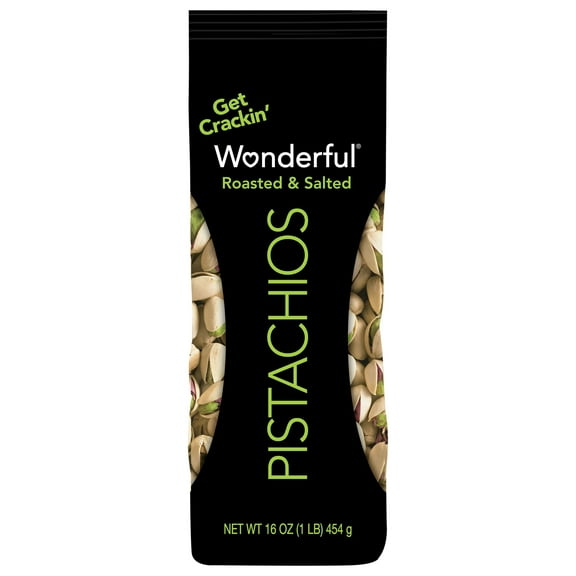 Wonderful Pistachios, In-Shell Roasted & Salted Nuts, 16 Ounce Bag