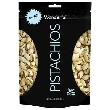 Wonderful Pistachios, In-Shell Roasted with No Salt Nuts, 16 Ounce Bag