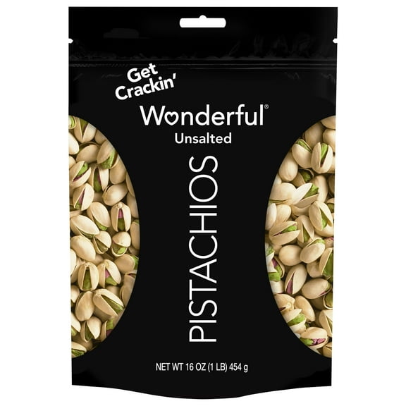 Wonderful Pistachios In-Shell Unsalted Nuts, 16 Ounce Resealable Bag