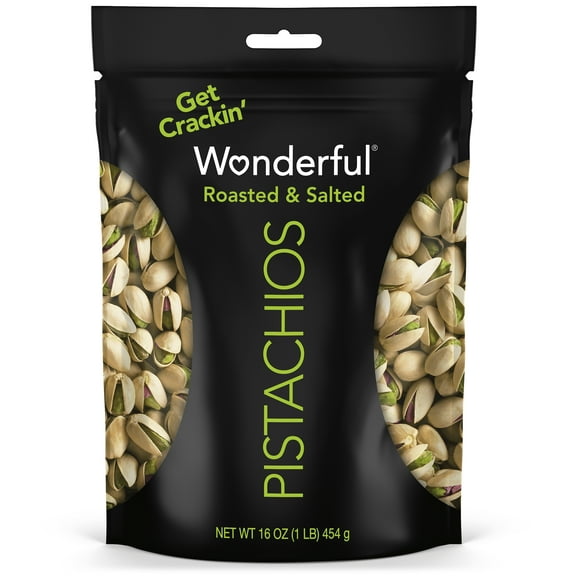 Wonderful Pistachios In-Shell Roasted & Salted Nuts, 16 Ounce Bag