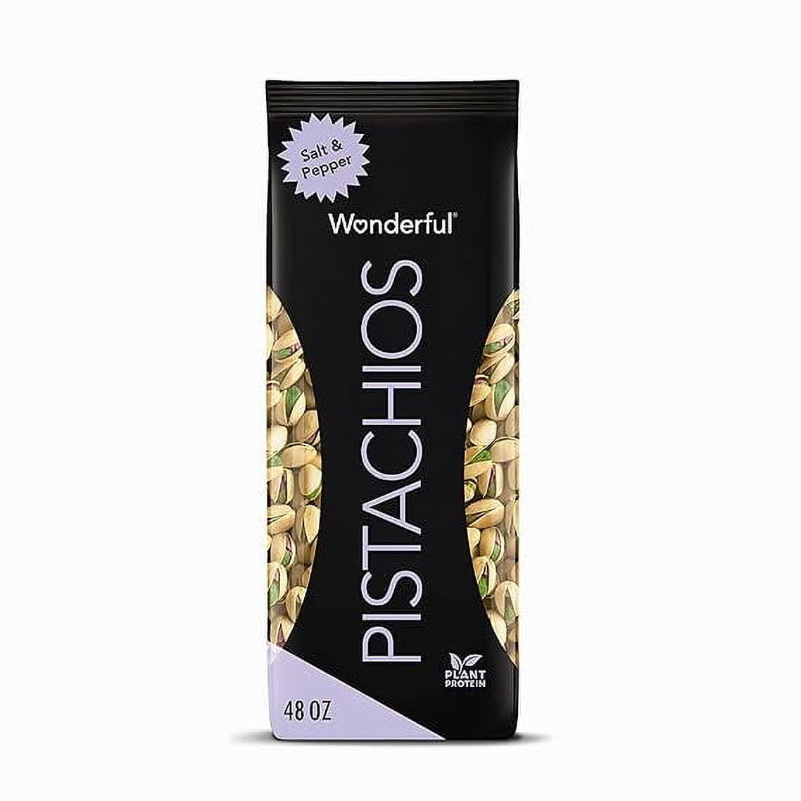 Wonderful Pistachios In Shell, Salt & Pepper, 48 Ounce Resealable Bag, Healthy Snack, Protein Snack, Pantry Staple (48 oz)