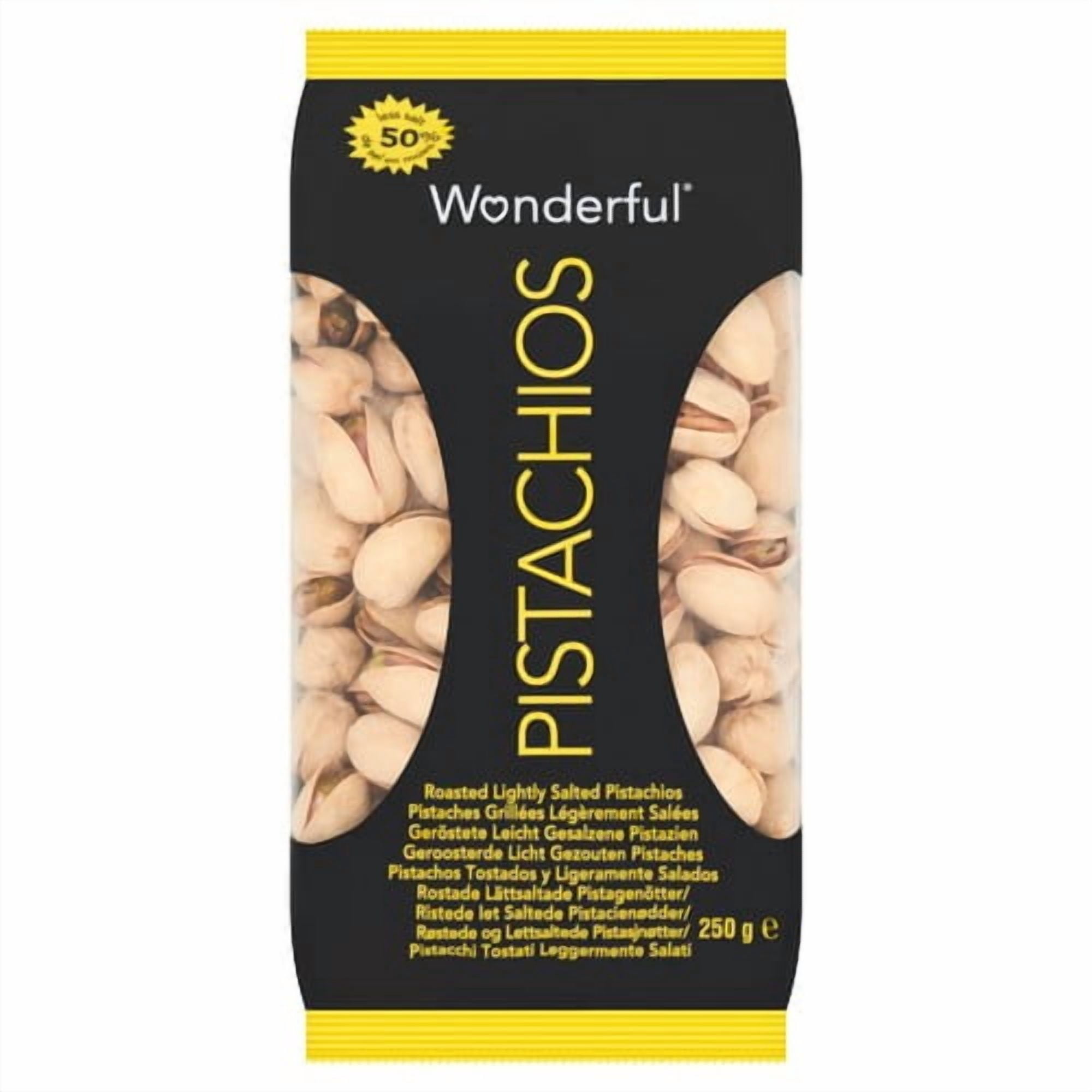 Wonderful Pistachios Lightly Salted 250g, British Import (Pack of 3)