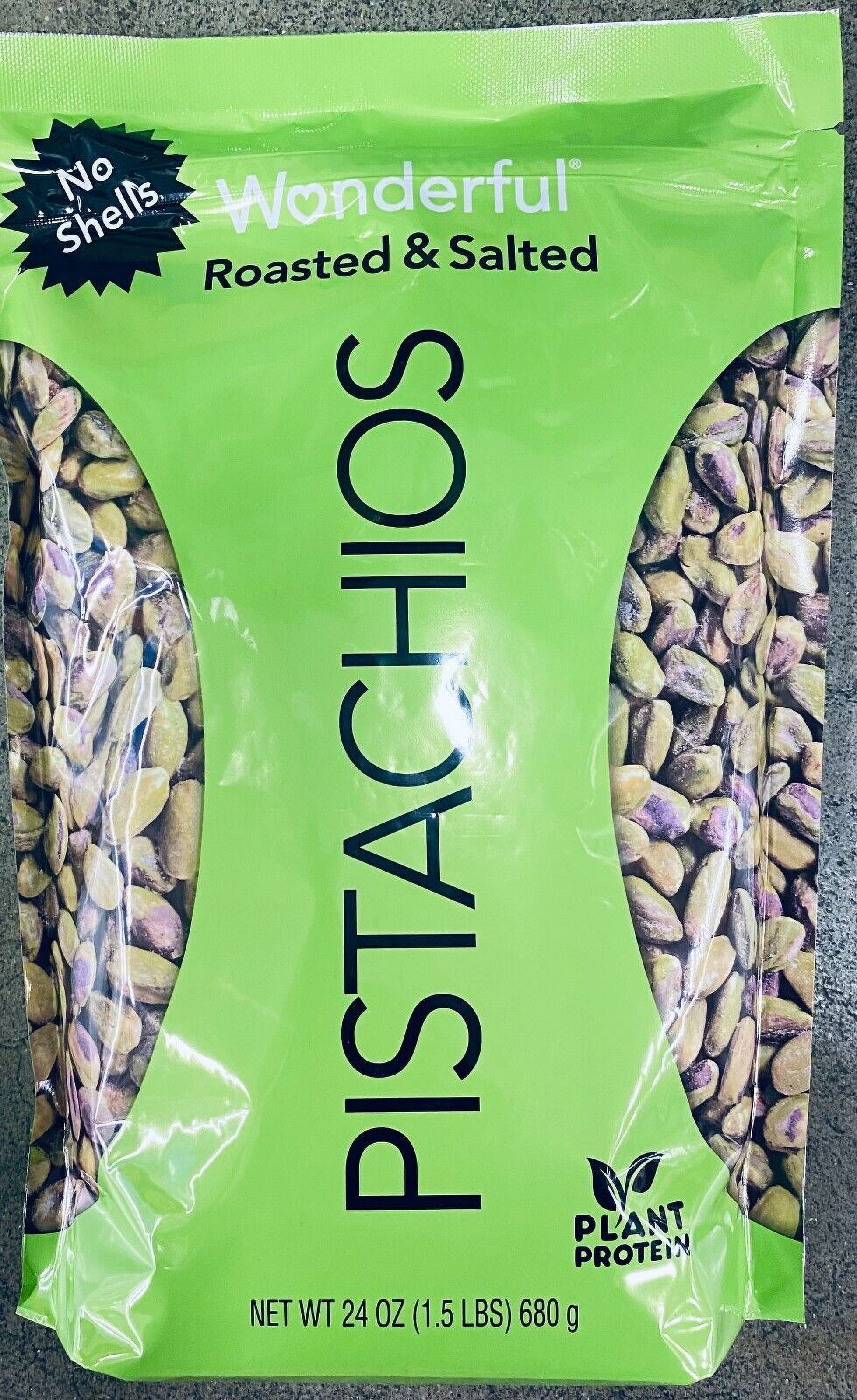 Wonderful Pistachios No Shell Roasted Salted 24 Oz Plant Protein Resealable Bag